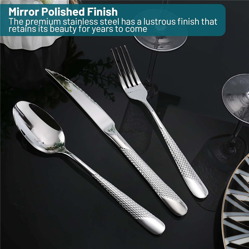 64786 40 Pieces Flatware Set Stainless Steel Tableware Silver