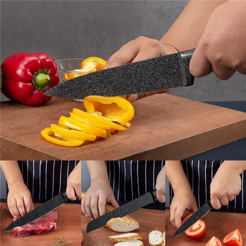 KK914 12-Piece Germany coating kitchen Knife Set with Wooden Block