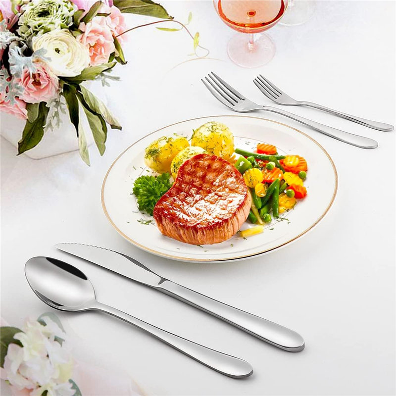 CK001 48 Pieces Silverware Set Forks Spoons Knives Cutlery Set